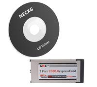 Reinscer Scheda Express a doppia porta USB 3.0 ad alta velocità 34 mm quadrato Express scheda PCMCIA convertitore adattatore per laptop