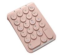 Reinscer tastierino numerico fili, tastierino numerico Bluetooth, tappi rotondi, Numpad 22 , tastiera numerica ricaricabile (rosa)
