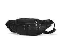 Reinscer Vera Pelle Della Vita Della Borsa Della Cintura Della Cintura Degli Uomini In Pelle Borsa Del Cellulare Piccolo Petto Per Le Persone, Nero