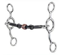 Reinsman 349 Junior Cowhorse Smooth Dogbone Bit con tre pezzi Rame Roller - Fase B