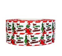 Reis of London White Christmas The Grinch 2 m x 22 mm di larghezza, ideale per accessori per decorare torte e idee di decorazione, confezioni regalo, fiocchi, decorazioni o sacchetti da imballaggio