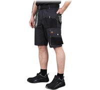 REIS FORECO-TS SBJS Pantaloni Corti da Lavoro Uomo | Pantaloni Cargo | Pantaloncini di Sicurezza | Pantaloncini da Lavoro | Pantaloncini da Giardinaggio | Grigio-Nero-Grigio Chiaro | Taglia: L