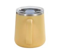 Reise Kaffeebecher - Edelstahl Becher mit Deckel und Griff | Isolierter Thermobecher für Unterwegs | Heiß- und Kaltgetränke wie Kaffee Tee Milch Saft für Zuhause Büro Schule Wohnheim Wohnung Camping