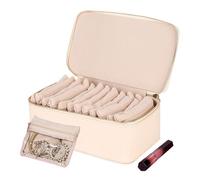 Reise Schmuckkästchen - Schmuck Organizer - Travel Jewelry Box - Reise-Schmuckkästchen | Kompaktes Schmuckkästchens Für Ringe, Ohringe, Armbänder Und Halsketten, Elegantes Kleines Tragbares