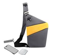 Reisefanny -Pack - Borsa sottile in nylon per uomo, borsa a tracolla leggera, borsa da viaggio compatta, sicura antifurto, per la vita quotidiana per lo shopping in bicicletta, a sinistra., black with