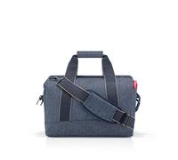 reisenthel allrounder M herringbone dark blue - Borsa da viaggio con apertura a zip e gancio in metallo integrato, 6 tasche interne per un pratico stoccaggio