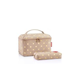 reisenthel Beautycase Set - La nostra confezione regalo composta da un astuccio di bellezza e un astuccio rettangolare per le festività, Caffè A Piselli Metallizzati, Taille unique