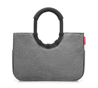 Reisenthel Loopshopper M Frame Twist Silver - Borsa robusta con pratici scomparti in bottiglie in PET riciclate, shopping bag e borsetta 2 in 1