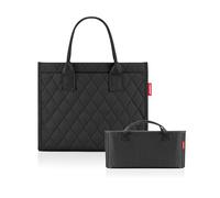 reisenthel Bundle Daily Shopper + Organizer - Borsa funzionale con organizer combinato: basta con il caos tascabile, con pratici scomparti e maniglie., rombo nero + nero
