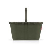 reisenthel Carrybag cord dark matcha - robusto cestino per la spesa con ampio spazio e pratica tasca interna, design elegante e impermeabile