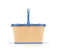 reisenthel Carrybag - Robusto cestino per la spesa con ampio spazio e pratica tasca interna - Design elegante e impermeabile, Frame Raffia Blue, Cestino per la spesa