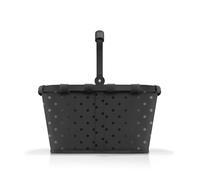 reisenthel Carrybag robusto cestino per la spesa con molto spazio e pratica tasca interna, design elegante e idrorepellente, Telaio Nero Lucido Dots, Misura standard, moderno