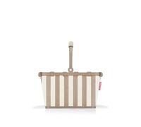 reisenthel Carrybag XS Summerstripes Caffè - Robusto cestino per la spesa con pratica tasca interna - Design elegante e impermeabile
