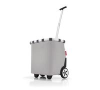 reisenthel carrycruiser herringbone grey - Carrello Spesa con Resistente Telaio in Alluminio, Tracolla Regolabile e Tasca Interna Rimovibile, Ruote Grandi e Tessuto Idrorepellente, 40 L