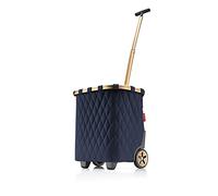 reisenthel carrycruiser rhombus midnight gold - Carrello Spesa con Resistente Telaio in Alluminio, Tracolla Regolabile e Tasca Interna Rimovibile, Ruote Grandi e Tessuto Idrorepellente, 40 L