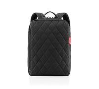 Reisenthel classic backpack M rhombus black - zaino sofisticato, design moderno con dorso in rete - base rettangolare per la stabilità, Couleur:rhombus black