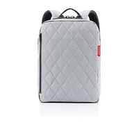 reisenthel Classic Backpack M, zaino ben studiato, design moderno con schienale in rete, fondo rettangolare per stabilità, Rhombus Light Grey, M