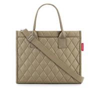 reisenthel Daily Shopper Business - Borsa moderna e lineare con scomparto per notebook - pratica borsetta, abbastanza grande per i vostri oggetti di lavoro e di uso quotidiano, rombo verde oliva, 42 x