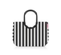 reisenthel Loopshopper L - Borsa robusta con pratici scomparti in bottiglie in PET riciclate, design affascinante e impermeabile, oro, Strisce estive nere, L, Contemporaneo
