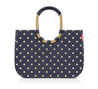reisenthel Loopshopper L - Borsa robusta con pratici scomparti in bottiglie in PET riciclate, design affascinante e impermeabile, Frame Metallic Dots Blue, L