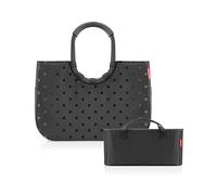reisenthel Loopshopper L Frame Glossy Dots Black + Organizer Black - Organizer funzionale per tasche organizer per ancora più ordine nella vostra borsa Reisenthel