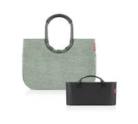 reisenthel Loopshopper L Frame Twist Sage + Organizer Nero - Organizer funzionale per borse organizer per ancora più ordine nella vostra borsa Reisenthel