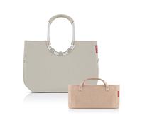 reisenthel Loopshopper L Herringbone Sand + Organizer Twist Coffee - Organizer funzionale per borse organizer per ancora più ordine nella vostra borsa Reisenthel