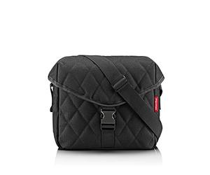 Reisenthel saddle bag M rhombus black - Borsa a tracolla alla moda in stile bisaccia
