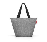 Reisenthel shopper M - Borsa della Spesa Capiente ed Elegante, Chiusura con Cerniera, Design Pratico, Tasca Interna con Zip, Tessuto Idrorepellente, 15 L, Argento Twist