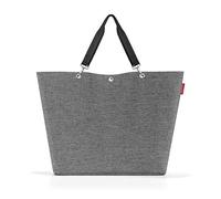Reisenthel shopper XL twist silver - Borsa Multiuso con Cerniera, per Spiaggia, Shopping e Sport, Capiente ed Elegante, Tasche Interne, Tessuto Idrorepellente, 35 L