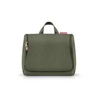reisenthel toiletbag XL pratico beauty case con gancio, materiale impermeabile, Forest Gold, 28 cm