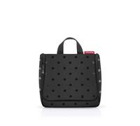 reisenthel toiletbag - Pratica borsa da toilette con gancio, materiale impermeabile, Glossy Dots Black, taglia unica, Borsa per WC a pois lucidi, nero