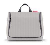 reisenthel toiletbag XL pratico beauty case con gancio, materiale impermeabile, A spina di pesce grigio, xl