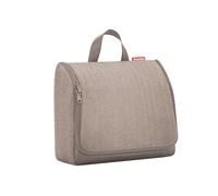 reisenthel toiletbag XL pratico beauty case con gancio, materiale impermeabile, A spina di pesce moka, 28 cm