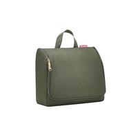 reisenthel toiletbag XL pratico beauty case con gancio, materiale impermeabile, Forest Gold, 28 cm