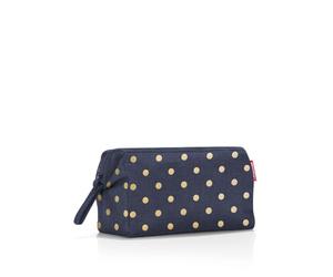 reisenthel travelcosmetic metallic dots blue - borsa per cosmetici da viaggio forte, robusta e pratica, cinghia a mano, materiale idrorepellente