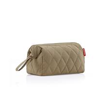 reisenthel travelcosmetic rhombus olive- borsa per cosmetici da viaggio forte, robusta e pratica, cinghia a mano, materiale idrorepellente