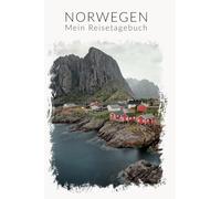 Reisetagebuch Norwegen Geschenk | abwechslungsreich designtes Tagebuch Reisebuch Travel Book mit Reiseplanung Achtsamkeitsseiten skizzierte Karte und Zitaten | Travel Journal für bis zu 4 Wochen