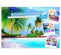 Reiseträume Traumreisen. Die schönsten Reiseziele der Welt in Watercolor (Wandkalender 2026 DIN A4 quer), CALVENDO Monatskalender: Sehnsuchts-Reiseziele auf der Welt zum Dahinträumen