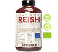 Reishi Ganoderma L.fungo Bio europeo - polvere e estratto - 180 vegcaps da 500mg