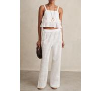 Reiss Broderie Side Tie Top White Taglia: S | Canottiere Outlet | Donna | Bianco
