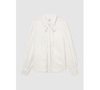 Reiss Camicia in giubbotto con collo allacciato e finiture in pizzo Reiss Estelle 38 Bianco