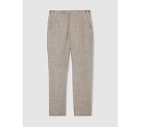 Reiss Pantaloni da abito in lino Reiss Amore 30r Marrone