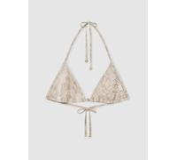 reiss Top bikini a triangolo con stampa serpente Reiss Thia 34 Marrone