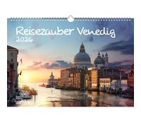Reiszauber Venezia DIN A3 Calendario 2026 Vacanze Mediterranee Italia - Set regalo Contenuto: 1 calendario, 1 ciondolo natalizio (totale 2 pezzi)