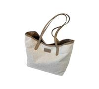 REITINGE 2025 Borse a tracolla per ragazza donna versatile inverno peluche borsa grande capacità shopping bag moda casual borsa, Beige, Reference image information