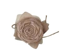 REITINGE 3 stili di collana con fiore di rosa, catena per clavicola, catena per clavicola, temperamento, filo a rete intrecciata, Flower size: about 8-9cm, Panno