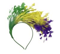 REITINGE Accessorio per capelli a triangolo con piume, accessorio per eventi all'aperto, per feste di Halloween, cosplay, eventi e spettacoli teatrali, copricapo triangolare con piume