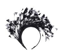 REITINGE Accessorio per capelli a triangolo con piume, accessorio per eventi all'aperto, per feste di Halloween, cosplay, eventi e spettacoli teatrali, copricapo triangolare con piume