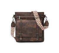 REITINGE Borsa a tracolla di grande capacità per le donne elegante borsa a secchiello borsa a tracolla in pelle PU borsa da pendolarismo alla moda, Caffè a due colori, 27x28cm